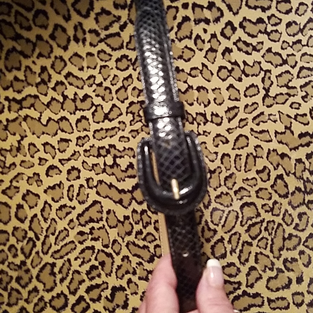 Black Snakeskin Belt-Small